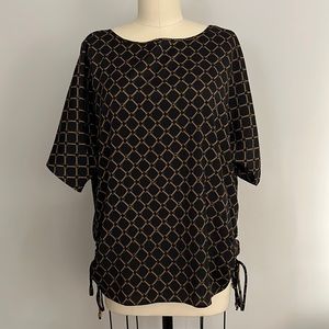 Plus size Michael Kors Top, sz 1X, navy blue with side ruching